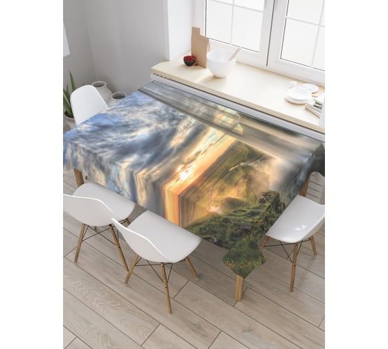 Прямоугольная скатерть JoyArty Пещерная тайна из сатена tc_2742_120x145 1