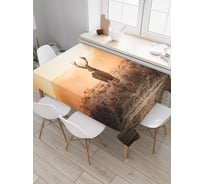 Прямоугольная скатерть JoyArty Олень в поле из сатена tc_35766_120x145
