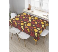 Прямоугольная скатерть JoyArty Осенняя листва из сатена tc_56421_120x145