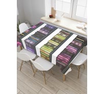 Прямоугольная скатерть JoyArty Книжные полки из сатена tc_7356_120x145