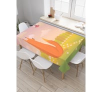 Прямоугольная скатерть JoyArty Лиса и воробьи из сатена tc_29102_120x145