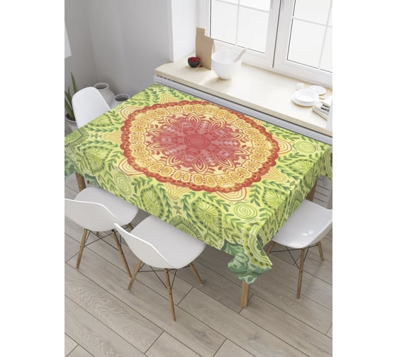 Прямоугольная скатерть JoyArty Огненный цветок из сатена tc_33875_120x145