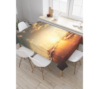 Прямоугольная скатерть JoyArty Населенная гавань из сатена tc_3483_120x145