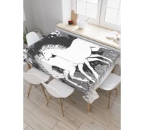 Прямоугольная скатерть JoyArty Пара на выгуле из сатена tc_29066_120x145