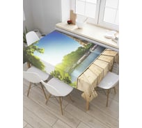 Прямоугольная скатерть JoyArty Парижские теплоходы из сатена tc_8504_120x145