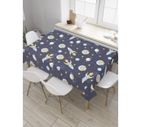 Прямоугольная скатерть JoyArty Кошка космонавт из сатена tc_378495_120x145