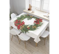Прямоугольная скатерть JoyArty Классический рождественский венок из сатена tc_37151_120x145
