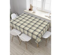 Прямоугольная скатерть JoyArty Кофейная прямая клетка из сатена tc_31130_120x145