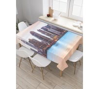 Прямоугольная скатерть JoyArty Нежный городской закат из сатена tc_30854_120x145