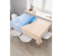 Прямоугольная скатерть JoyArty Лодка на берегу из сатена tc_20527_120x145