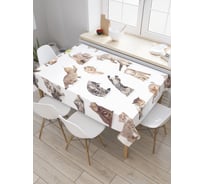 Прямоугольная скатерть JoyArty Кошачий патруль из сатена tc_30281_120x145
