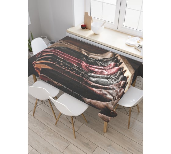 Прямоугольная скатерть JoyArty Обувная мастерская из сатена tc_23105_120x145 1