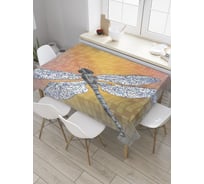 Прямоугольная скатерть JoyArty Крупная стрекоза из сатена tc_35185_120x145