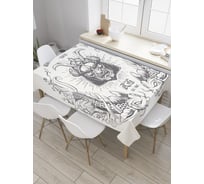 Прямоугольная скатерть JoyArty Маска самурая из сатена tc_28496_120x145