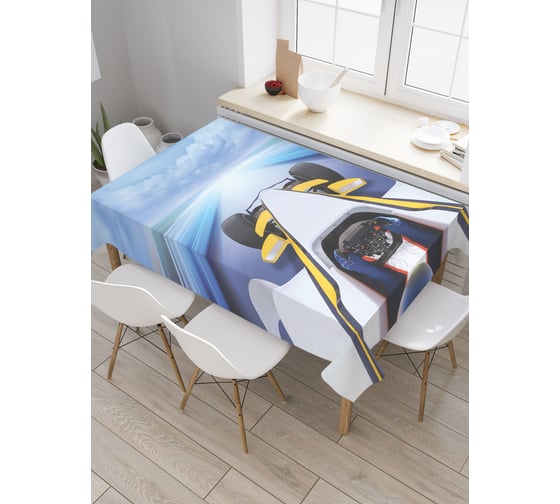 Прямоугольная скатерть JoyArty Пилот за рулем из сатена tc_18209_120x145 1