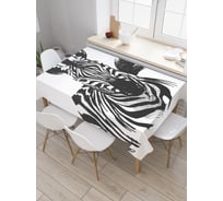 Прямоугольная скатерть JoyArty Облик зебры из сатена tc_30383_120x145