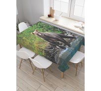 Прямоугольная скатерть JoyArty Медведь в реке из сатена tc_35718_120x145