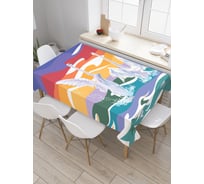 Прямоугольная скатерть JoyArty Лебеди взлетают из сатена tc_19060_120x145