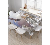 Прямоугольная скатерть JoyArty Летящий орел из сатена tc_21747_120x145