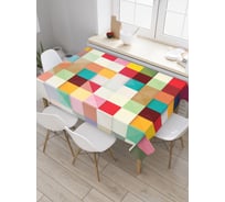 Прямоугольная скатерть JoyArty Обманчивые клетки из сатена tc_22237_120x145