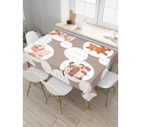 Прямоугольная скатерть JoyArty Облачные животные из сатена tc_7346_120x145