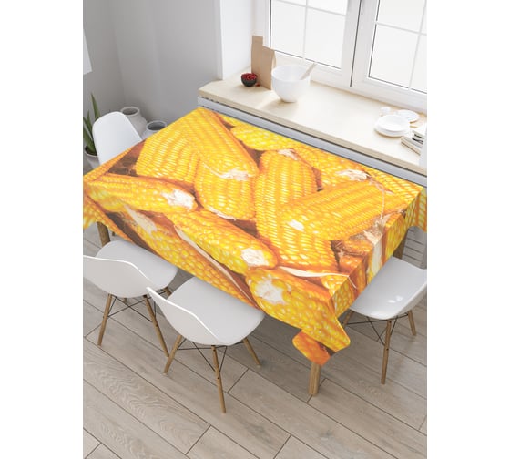 Прямоугольная скатерть JoyArty Кукурузные запасы из сатена tc_9967_120x145 1