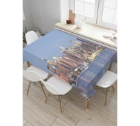 Прямоугольная скатерть JoyArty Остров небоскребов из сатена tc_8308_120x145