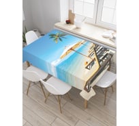 Прямоугольная скатерть JoyArty Курортное ожидание из сатена tc_9369_120x145