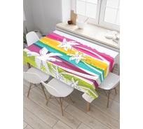 Прямоугольная скатерть JoyArty Пальмы на радуге из сатена tc_21013_120x145