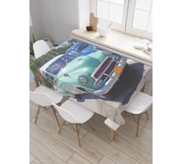 Прямоугольная скатерть JoyArty Машины 80-ых из сатена tc_30154_120x145