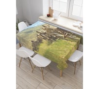 Прямоугольная скатерть JoyArty Обоз в долине из сатена tc_38274_120x145