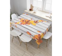 Прямоугольная скатерть JoyArty Кленовый забор из сатена tc_6982_120x145