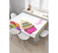 Прямоугольная скатерть JoyArty Летящий торт из сатена tc_34384_120x145
