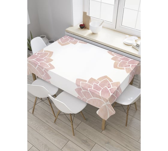 Прямоугольная скатерть JoyArty Махровые соцветия из сатена tc_27710_120x145 1