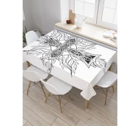 Прямоугольная скатерть JoyArty Лиственный крест из сатена tc_18620_120x145