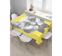 Прямоугольная скатерть JoyArty Кот-интеллигент из сатена tc_32235_120x145