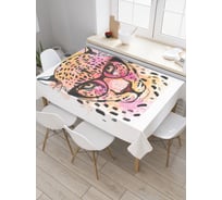 Прямоугольная скатерть JoyArty Леопард в очках из сатена tc_19483_120x145