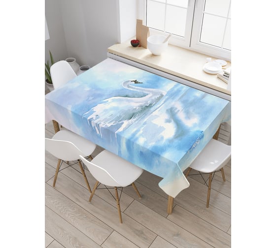 Прямоугольная скатерть JoyArty Лебединая красота из сатена tc_19058_120x145 1