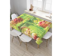 Прямоугольная скатерть JoyArty Корзина яблок из сатена tc_7315_120x145