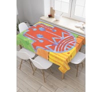 Прямоугольная скатерть JoyArty Образ хамсы на пэчворке из сатена tc_38627_120x145