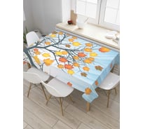 Прямоугольная скатерть JoyArty Лиственная грусть из сатена tc_7111_120x145