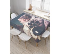 Прямоугольная скатерть JoyArty Кот астронавт из сатена tc_6796_120x145