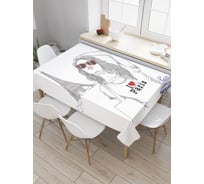 Прямоугольная скатерть JoyArty Парижские поцелуи из сатена tc_21056_120x145