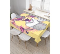 Прямоугольная скатерть JoyArty Крутой бармен из сатена tc_378868_120x145