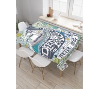 Прямоугольная скатерть JoyArty Не прекращай исследования из сатена tc_21931_120x145