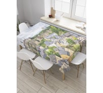 Прямоугольная скатерть JoyArty Одинокий городок из сатена tc_31402_120x145