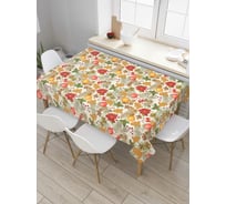 Прямоугольная скатерть JoyArty Новогодние цветы из сатена tc_37119_120x145