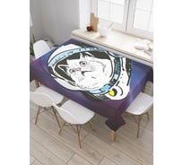 Прямоугольная скатерть JoyArty Кот в космосе из сатена tc_19920_120x145