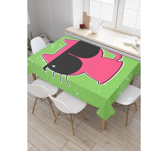 Прямоугольная скатерть JoyArty Крутая кошка из сатена tc_29310_120x145 1