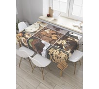 Прямоугольная скатерть JoyArty Кофе с шоколадом из сатена tc_32045_120x145